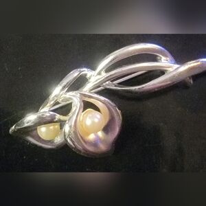 Napier Silver and Pearl Brooch